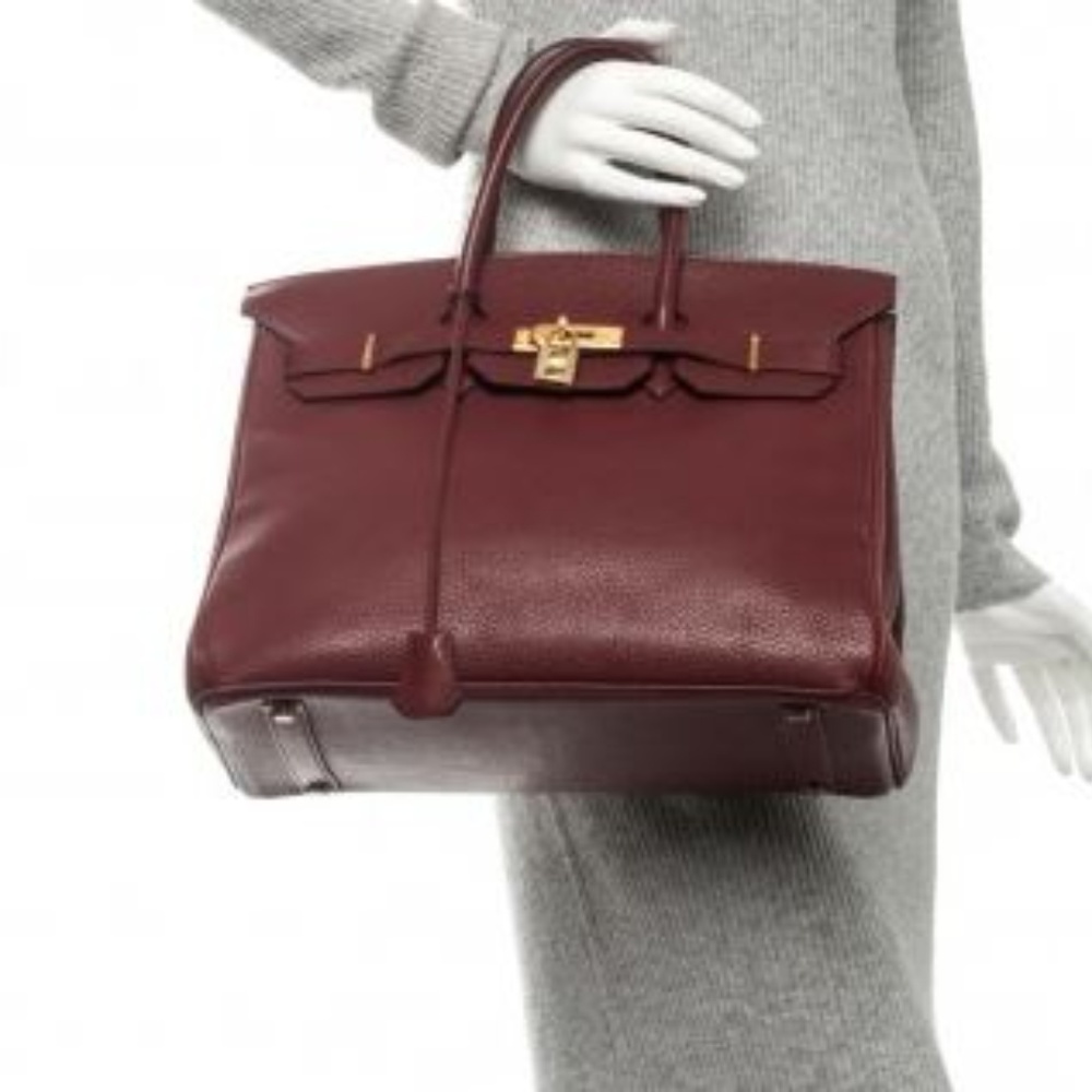 HERMES Chevre de Coromandel Birkin 35 Rouge H
